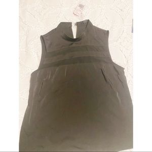 Black sleeveless blouse